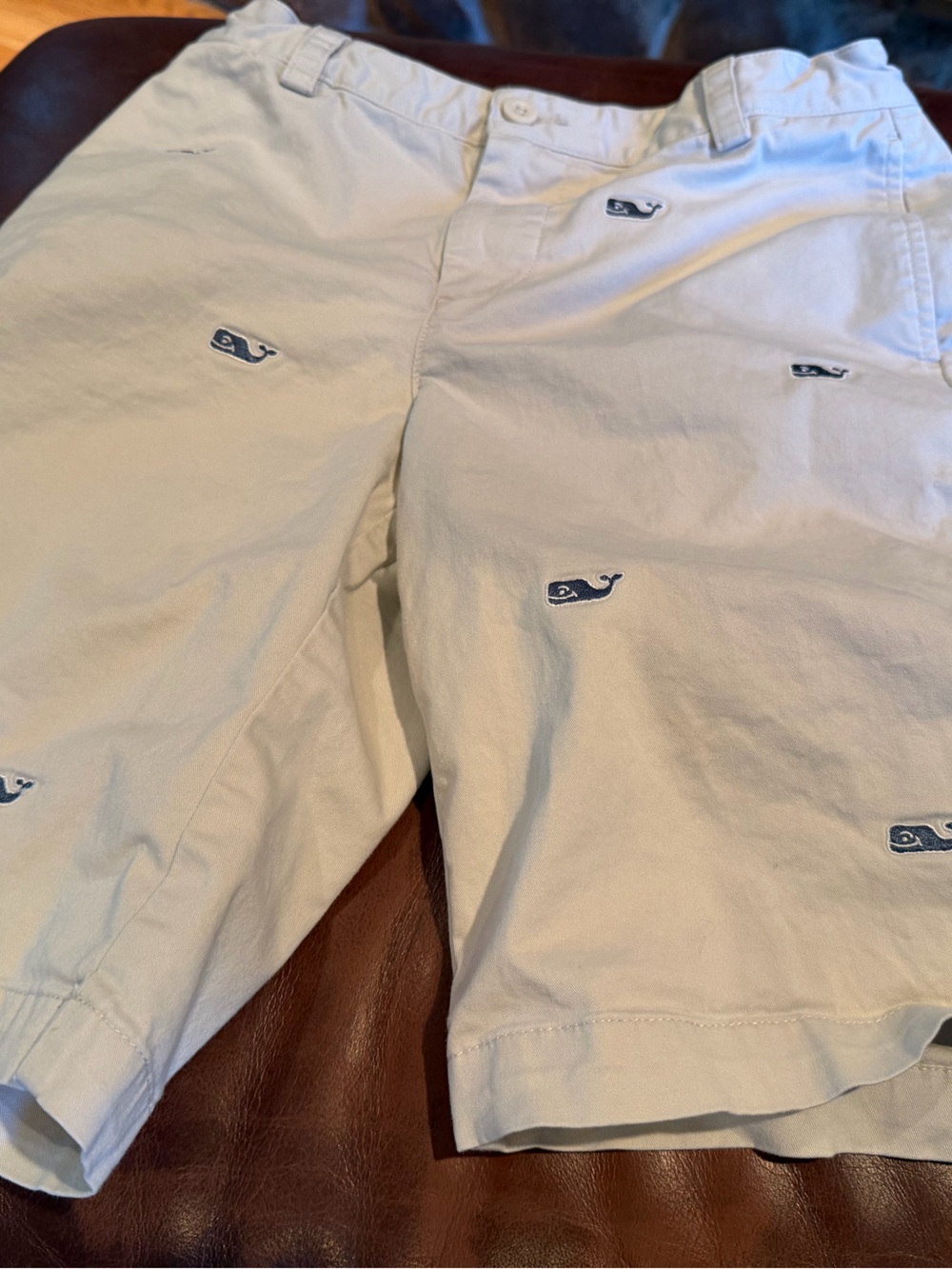 Vineyard Vines Khaki Shorts with Navy Whale Embroidery - Picture 5 of 10